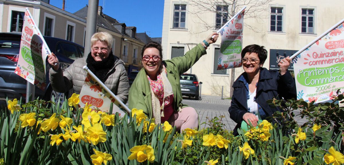 Château-Gontier-sur-Mayenne. A Château-Gontier, les commerçants fêtent le printemps avec un jeu