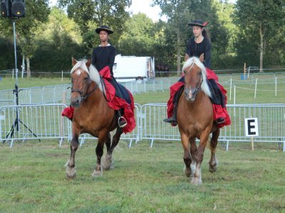Les cadettes de l'association Trait-courses ont montré l'élégance du cheval de trait en proposant un carrousel. - Quentin Hernandez