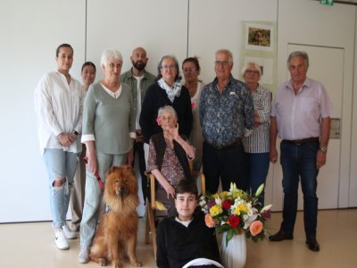 Sa famille était présente à l'Ehpad Le Vollier, lundi 8 juillet. - Charlie Creteur