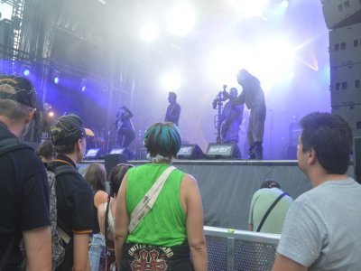 Shaârghot, leurs airs métal, ont fait danser les festivaliers, devant la scène Craft. - Elodie Chalandre