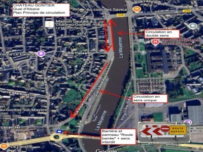 Plan de circulation travaux rue Alsace Lorraine à partir du 17 mars 2025 - TEM